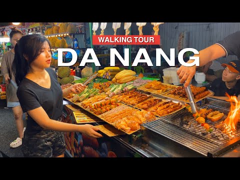 Da Nang VIETNAM ● Street Food Tour in Son Tra Night Market, Da Nang 【🇻🇳 4K】