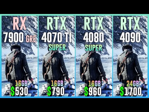 RX 7900 GRE vs RTX 4070 TI SUPER vs RTX 4080 SUPER vs RTX 4090 - Tested in 25 Games