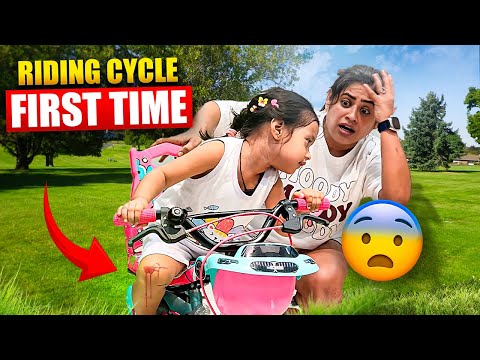 Aadya First Time Riding a cycle |  Littleglove vlog