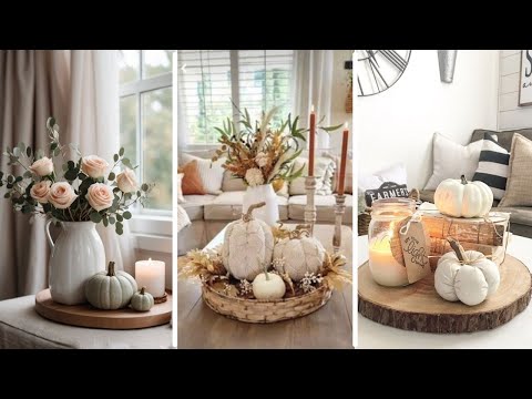 Single Statement Pumpkin Decor: Minimalist Fall Touch with Neutral-Colored Pumpkins