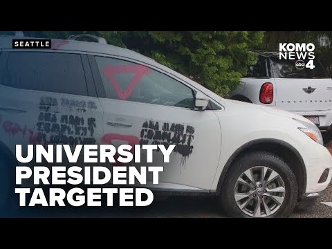 UW president's home, car vandalized with pro-Palestinian and Hamas threats