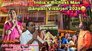 Mukesh Ambani House Ganpati Visarjan 2024 😢 || Antilia Cha Raja 2024 👑 || India's Richest Man House