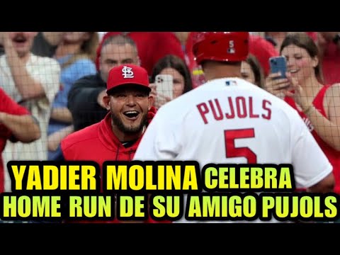 YADIER MOLINA CELEBRÓ EL HOME RUN DE PUJOLS COMO NIÑO, MOLINA CELEBRATED PUJOLS HOMER - MLB BASEBALL