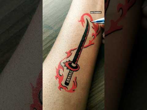 Samurai Sword 🗡️ tattoo idea 😳😳.........#tattoo #sword #art #viral #tiktokvideo #mehndidesign