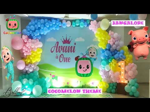 cocomelon theme balloon decorations, how to do cartoon theme balloon decorations birthday decoration