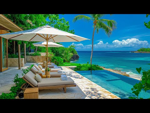 Summer Atmosphere At The Maldives Beach & Bossa Nova Jazz - Morning Bossa Nova Jazz & Ocean Waves