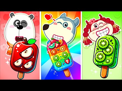 Fruits vs Rainbow Ice Cream Challenge 🐺 Cartoons for Kids | LYCAN - Arabic