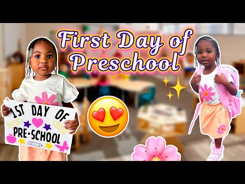 HER FIRST DAY OF PRESCHOOL!!