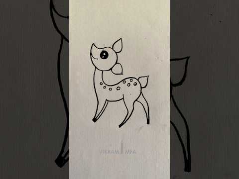 How to draw cute deer || easy deer drawing