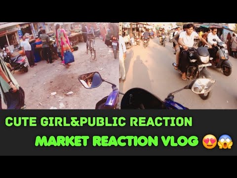 Cute girl reaction&market public reaction 😍😱 socha nahi tha aaj itne sari subscriber melige