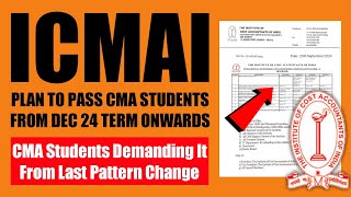 ICMAI Plan To Pass CMA Students From Dec 24 Term Onwards | Help To Crack Changed Pattern CMA Exam