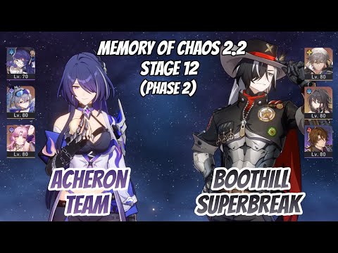 Acheron Team & Boothill SuperBreak Memory of Chaos Stage 12 (3 Stars) | Honkai Star Rail