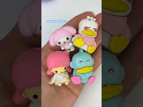 Erasers with Sanrio characters in a blind bag unboxing #sanrio #blindbag #unboxing #schoolsupplies