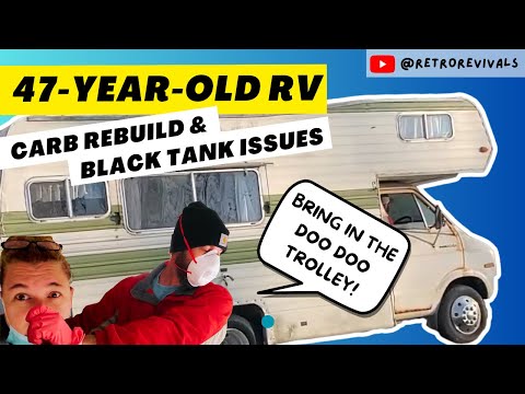 DIY Vintage Camper Renovation - Progress continues!  Black tank, carburetor rebuild, oil change...