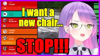 【Hololive】Towa: Superchat Won't Stop After Saying She Wants A New Chair【Eng Sub】