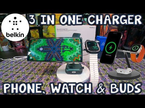 Belkin Magsafe Charging Station 3 in 1! Phone, Watch & Airpods Magsafe Charging!