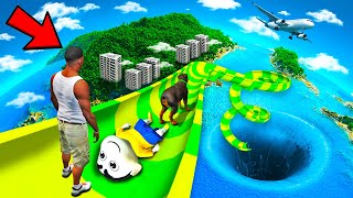 SHINCHAN AND FRANKLIN TRIED THE HIGHEST ALTITUDE DEEPEST HOLE WATER SLIDE MELA CHALLENGE GTA 5