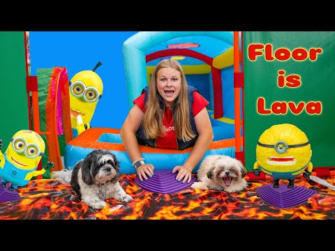 Assistant and her Funny Dog Waffles Plays Floor is Lava to find Mega Minions