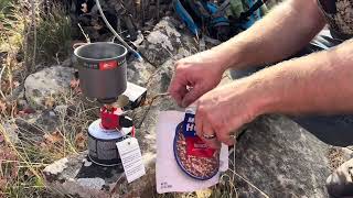 Mountain House Meal With Coleman Backpacking Stove #coleman #backpacking #mountainhouse #hunting