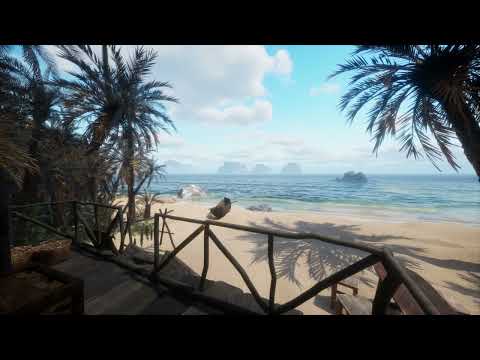 Tropical Island Ambience | Relax in a Tropical Beach With The Sound Of Waves | Wave Sound 8 Hours