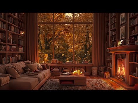 Relax in a Cozy Cabin Ambience 🍂 Jazz & Rain for a Peaceful Mind