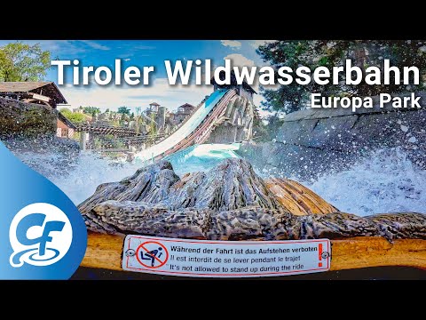 Tiroler Wildwasserbahn front seat on-ride 5K POV @60fps Europa Park Tirol log flume