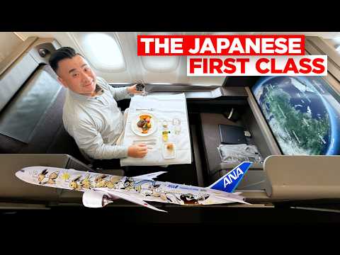 ANA B777 First Class Tokyo to London + New Pokémon Eevee Jet