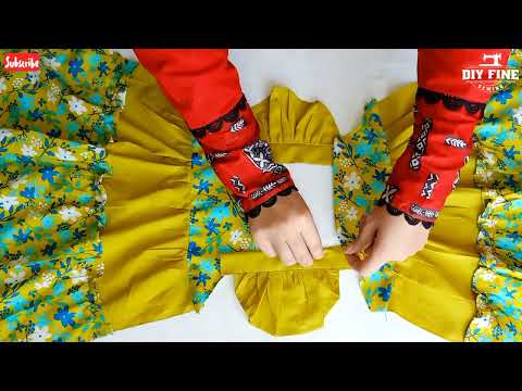 DIY Ruffle Baby Frock Cutting and Stitching|| Baby Frock Design||