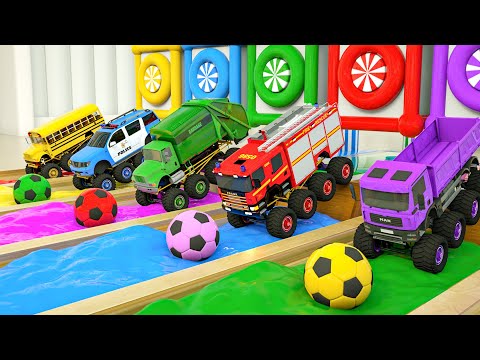 Wheels On the Bus song - Flying soccer balls and colorful slides - Baby Nursery Rhymes & Kids Songs