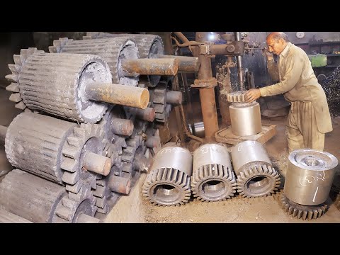 Mass Production Manufacturing Process Of Sugarcane Machine  Roller In Factory With Iron Casting