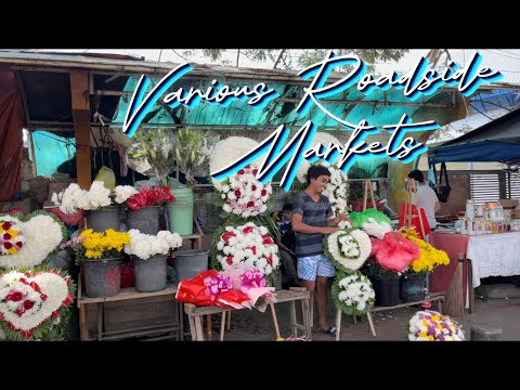 Roadside Filipino street food market vendor | Flower shop in Digos City | Surprise visitor