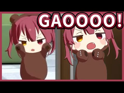 Ferocious Bear Marine Caught Growling At Chat【 Hololive / Eng Sub 】