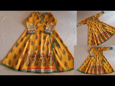 Angrakha Frock Cutting and Stitching 6 to 7 years || Frock Cutting and Stitching Step by Step