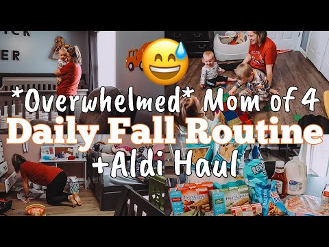 *OVERWHELMED* MOM OF 4 DAILY FALL ROUTINE | ALDI HAUL & BUDGET | DAY IN THE LIFE | MEGA MOM