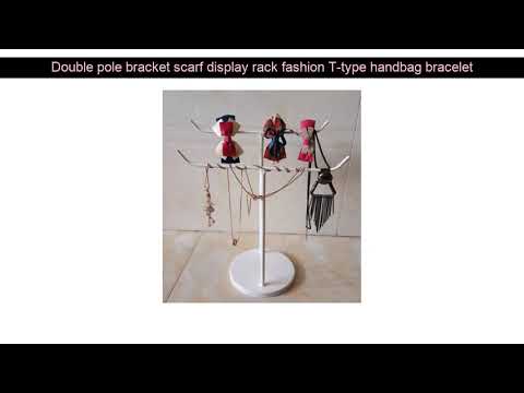 Double pole bracket scarf display rack fashion T-type handbag bracelet holder backpack wig purse je