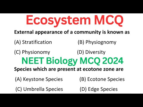 Ecosystem MCQ | Biology MCQ 2024 | NEET 2024 MCQ | Class 12 Biology