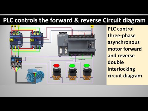 PLC Control Three-Phase Asynchronous Motor Forward and Reverse Double Interlocking Circuit Diagram |