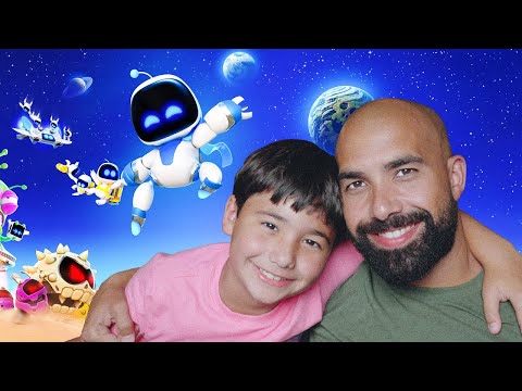 Father and Son Play Astro's Playroom