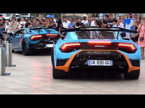 Supercars in Monaco 2023 #8- Stirling Moss, Chiron, 918 Spyder, F12 TDF, Ultimae, Ford GT, SF90...