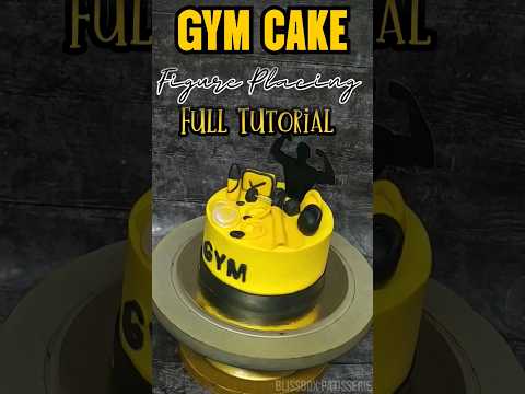 GYM THEME💪 CAKE FIGURE PLACING FULL TUTORIAL 🥰#fypシ #viral #cake #reels #short #shorts #asmr #cake