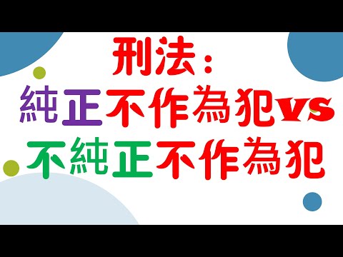 【基本介紹】刑法： 純正不作為犯vs不純正不作為犯~6分鐘簡單學習XD