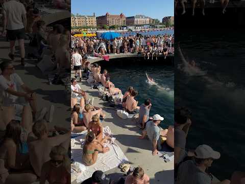 One Hot Day At Kalvebod Brygge Harbor Beach, Summer Party 2024, Copenhagen, Denmark #Bikini #Beach