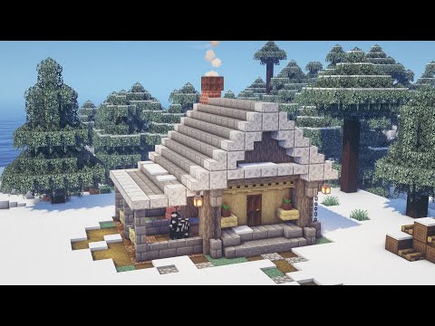 Minecraft | How to Build a Small Winter Cabin |Tutorial