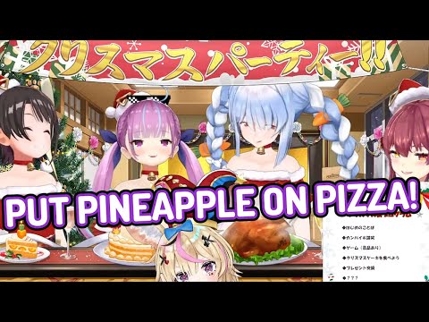 Aqua suddenly ruins the Christmas party bringing up the pineapple question