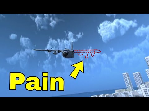 Painful moments in turboprop flight simulator