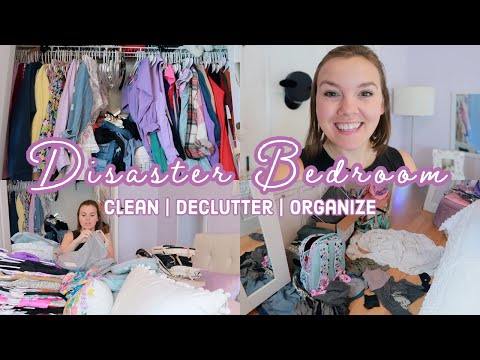 I'M FINALLY DOING IT! | NEW Disaster Bedroom Clean With Me | Small Closet Organization