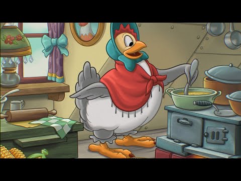 Happy Colour - Colour by Number. Disney The Wise Little Hen 🐔✨🐥 - Mommy Hen Preparing Corn Food 🍲🌽