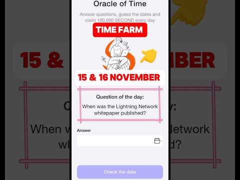 Time Farm Answer Today 15 & 16 November | Time Farm Oracle Of Time 15 & 16 November