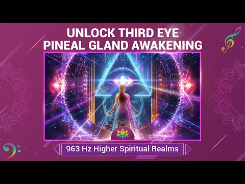 Unlock Third Eye Pineal Gland Awakening - Raise Your Vibration To Higher Spiritual Realms - 963 Hz