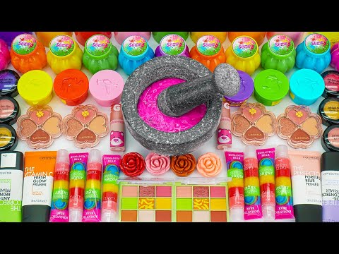 Satisfying Video How To Make Rainbow Flower Rose Slime Makeup Eyeshasow Mixing Random Things ASMR